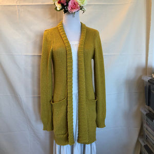 Knit Dijon Mustard Yellow Sweater Coat!